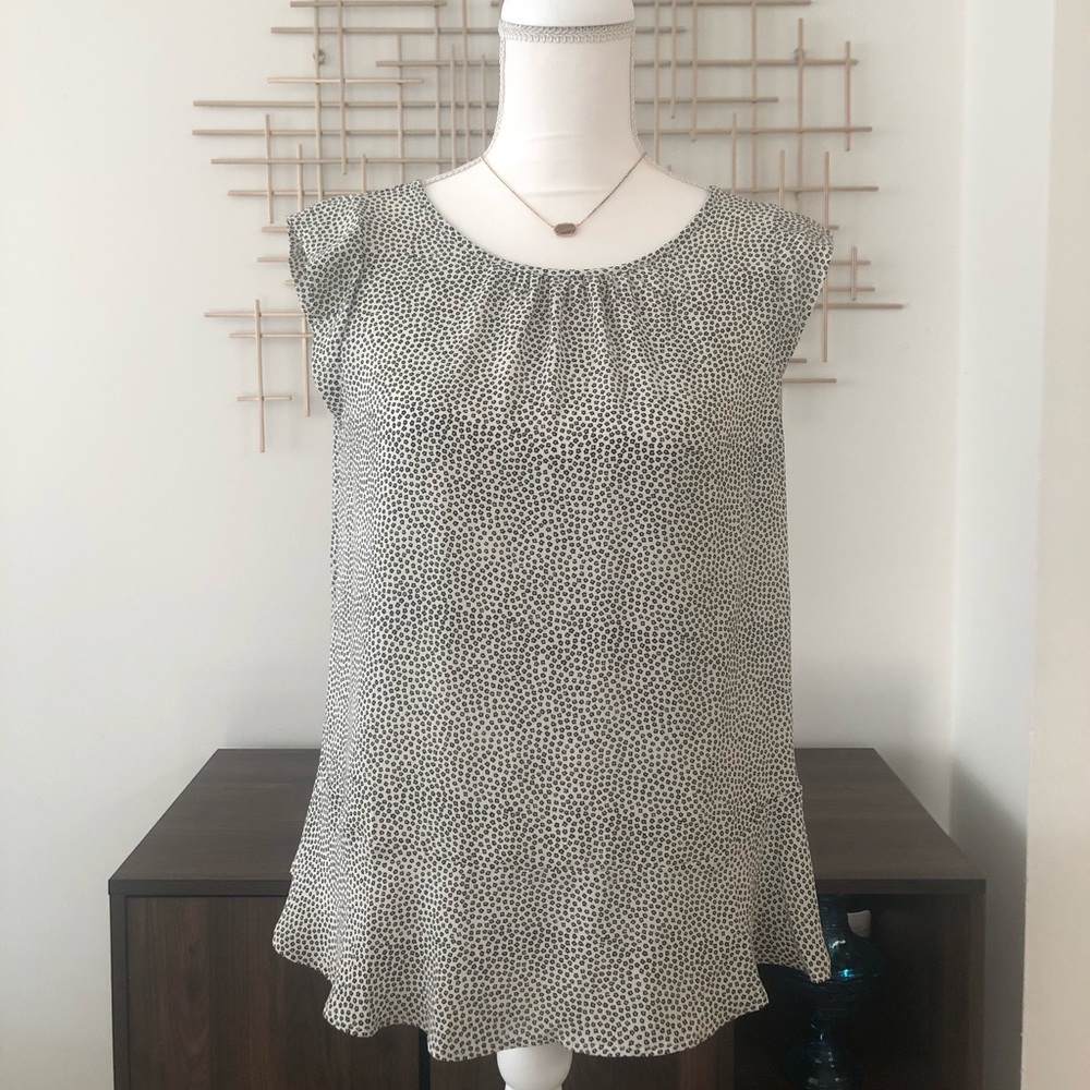 Loft blouse with ruffle bottom